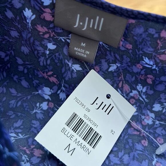 NWT J.JILL 100% SILK BLUE MARIN SIZE‎ M - Picture 3 of 7